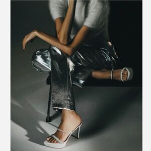 Gianvito Rossi White Cannes Crystal Platform Stiletto Sandals US9/IT39